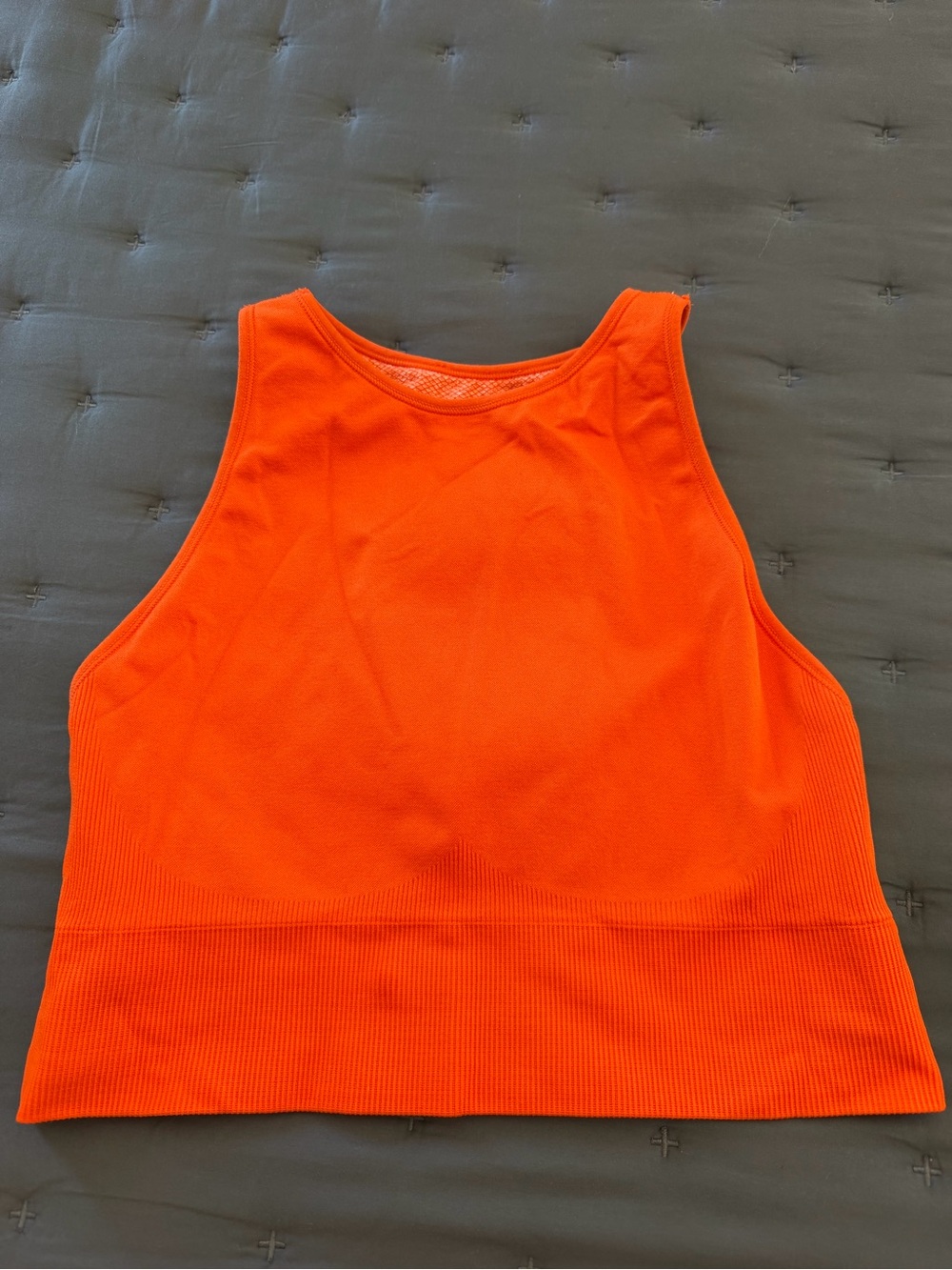 DKNY Orange Ribbed Crop Tank Top
